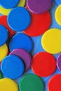 Colourful circles pattern on a blue background close up