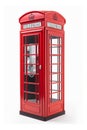 Colourful classic english red telephone box Generative AI Illustration