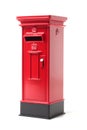 Colourful classic red English post box Generative AI Illustration