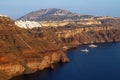 Colourful cliffs at sunset on the Greek island of Santorini Royalty Free Stock Photo