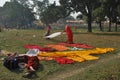 Colourful cloths drying at sonpur fair