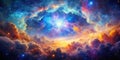 Colourful cloud nebula galaxy cosmic light and stars space in the universe astronomy science supernova background wallpaper Crea