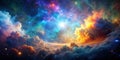 Colourful cloud nebula galaxy cosmic light and stars space in the universe astronomy science supernova background wallpaper Crea