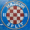 Mural of Hajduk Splits club crest