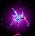 Colourful cocktail in glass with splash Royalty Free Stock Photo