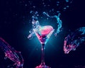 Colourful cocktail in glass with splash Royalty Free Stock Photo