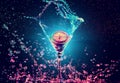 Colourful cocktail in glass with splash Royalty Free Stock Photo