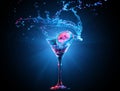 Colourful cocktail in glass with splash Royalty Free Stock Photo