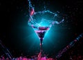 Colourful cocktail in glass with splash Royalty Free Stock Photo