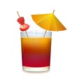 Colourful cocktail with umbrella Royalty Free Stock Photo