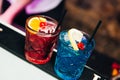 Colourful cocktails nice served with beautiful bokeh Royalty Free Stock Photo