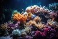 Colourful Coral Reef in the Ocean. Generative Ai