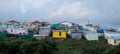 Colourful houses in shanty town on a hill in rural Kwazulu Natal, Wild Coast, South Africa