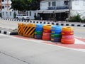 Colourful crash barrier