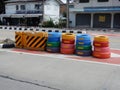 Colourful crash barrier