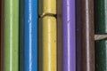 Colourful crayons close up in a row Royalty Free Stock Photo