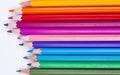 Colourful crayons on white background. Royalty Free Stock Photo