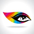 Colourful creative eye in designer concept