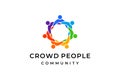 Colourful Crowd People Team Logo