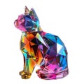 Colourful Crystal Cat Figurine Royalty Free Stock Photo