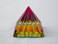 Colourful crystal pyramid object