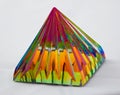 Colourful crystal pyramid object Royalty Free Stock Photo