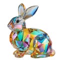 Colourful Crystal Rabbit Figurine Royalty Free Stock Photo