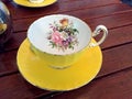 Colourful cup with flower desugn Royalty Free Stock Photo