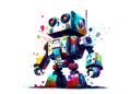 Colourful Cute Robot Generative AI Illustration