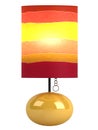 Colourful cylindrical lampshade and base