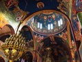 Colourful Decorated Greek Orthodox Church Interior, Greece Royalty Free Stock Photo