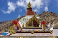 Colourful decorations at Hemis Monastery a Himalayan Buddhist monastery of the Drukpa Lineage, in Hemis, Ladakh, India