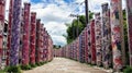 The Ã¢â¬ËKimono ForestÃ¢â¬â¢ art display in Arashiyama, Japan by Japanese artist Yasumichi Morita.