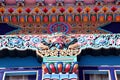 Colourful design on a wall of a Monastery in Tawang Arunachal Prodesh,India,art work of a monastery,Buddha culture,piller