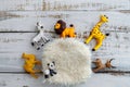 Colourful digital newborn background with animals Royalty Free Stock Photo