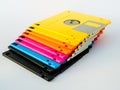 Colourful diskette is thin and flexible magnetic storage medium Royalty Free Stock Photo