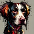 Colourful dog portrait