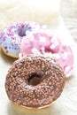 Colourful donuts on the baking paper Royalty Free Stock Photo