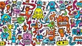 Colourful doodle art children\'s background illustration