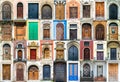 Various doors. Photo collage and travel concept Royalty Free Stock Photo