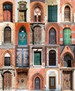Various doors. Photo collage and travel concept Royalty Free Stock Photo