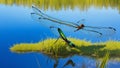 A colourful dragonfly with iridescent wings