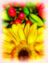 Colourful drawing of flowers