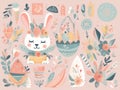 easter eggs seamless pattern Royalty Free Stock Photo