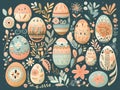 easter eggs seamless pattern Royalty Free Stock Photo