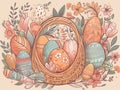 easter eggs seamless pattern Royalty Free Stock Photo