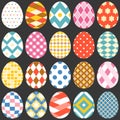 Colourful easter eggs icon set Royalty Free Stock Photo