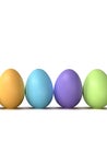 Colourful Easter Eggs group, on white background