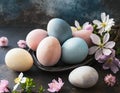 Colourful Easter eggs. Natural dye concept