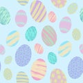 Colourful Easter eggs seamless pattern. Royalty Free Stock Photo